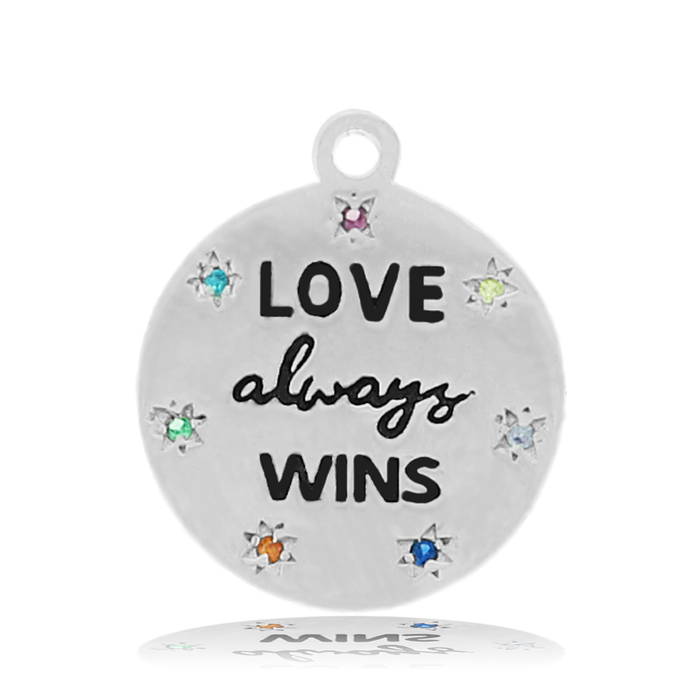 Purple Jasper Stone Bracelet with Love Always Wins Sterling Silver Charm