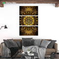 Raising - Gold by YantrArt 3-Piece Canvas