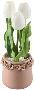 Real-Touch Tulips in Ceramic Pot