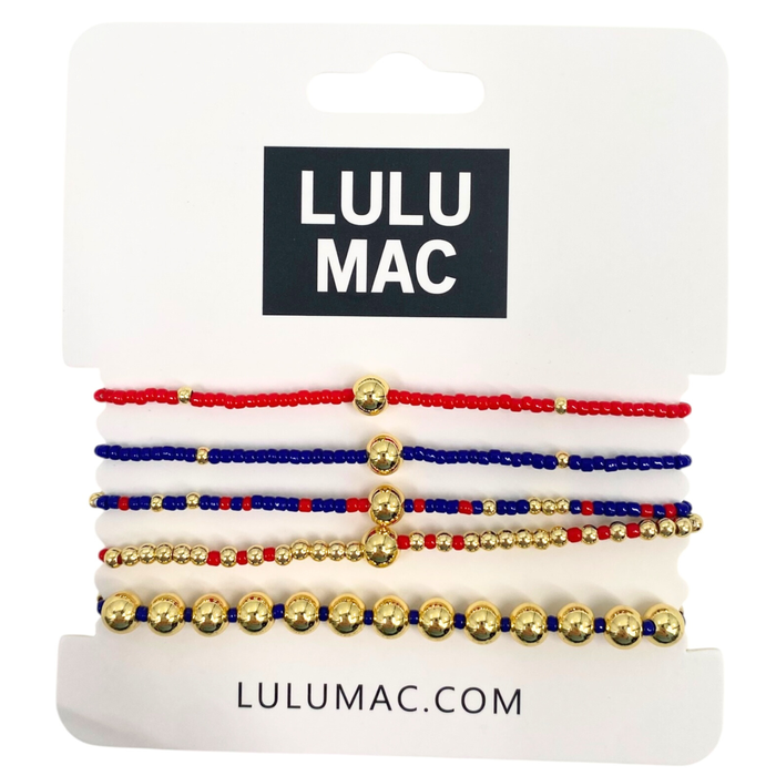 Red and Navy High Quality Bracelet Set