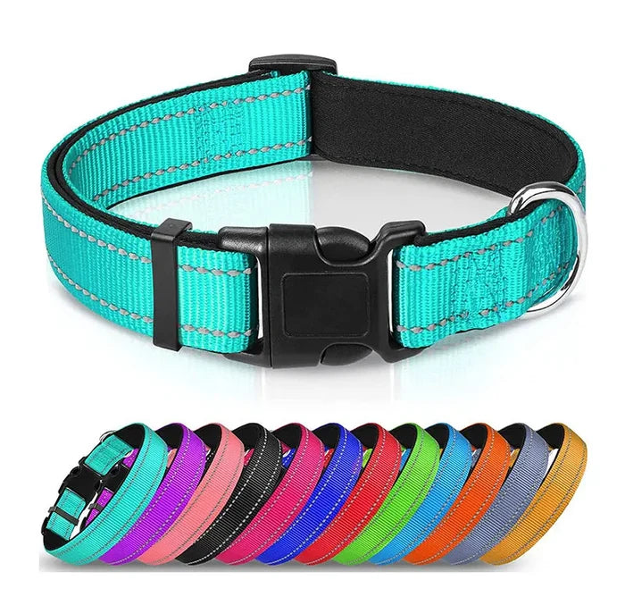 Reflective Padded Dog Collar - Soft Neoprene Heavy Duty