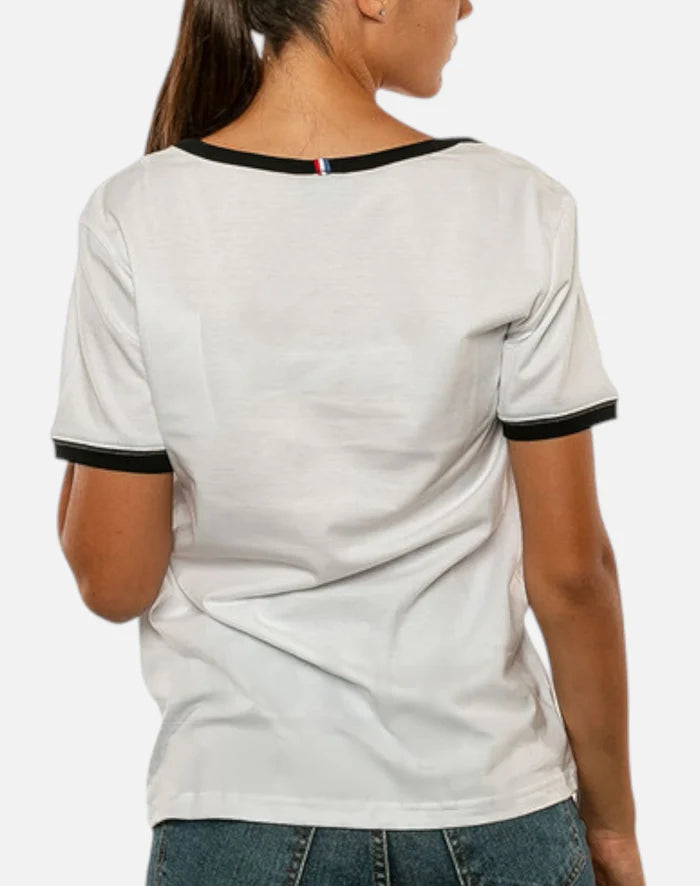 Remera Le Coq Sportif Retro Logo Mujer Tee Blanco