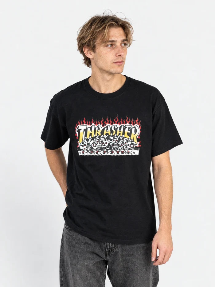 Remera Thrasher Skulls Krak Logo Negro — vista principal