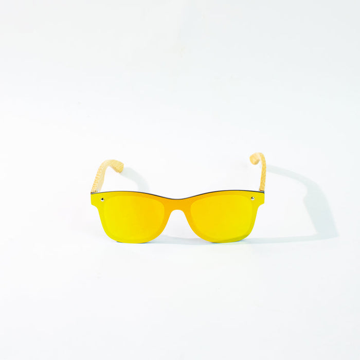 Rimless Pop Yellow Wayfarer Sunglass Eyewear June Trading