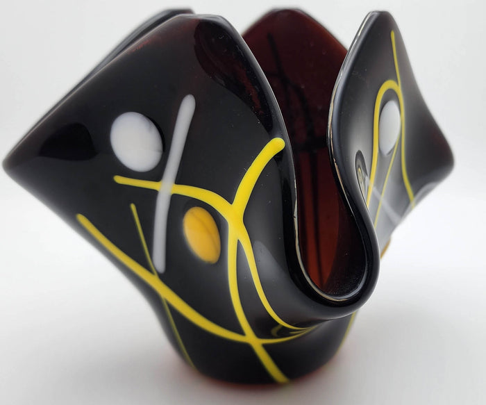 Rootbeer Float Fused Glass Votive