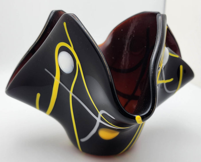 Rootbeer Float Fused Glass Votive