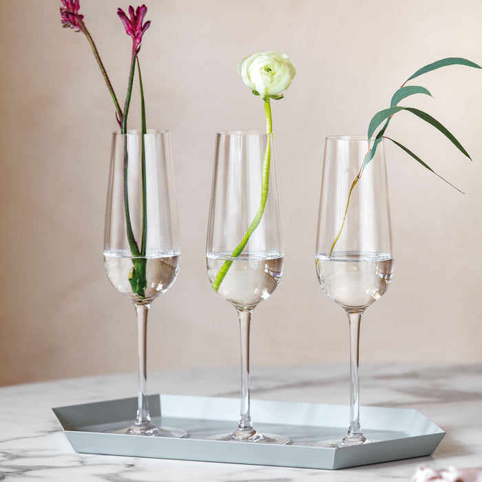 Rose Garden Bubbly drink flute Set 4pcs