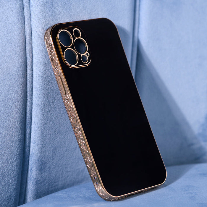 Rose Gold Carved Edge Luxury iPhone 11 Pro Case iPhone 11 Pro June Trading Onyx Black