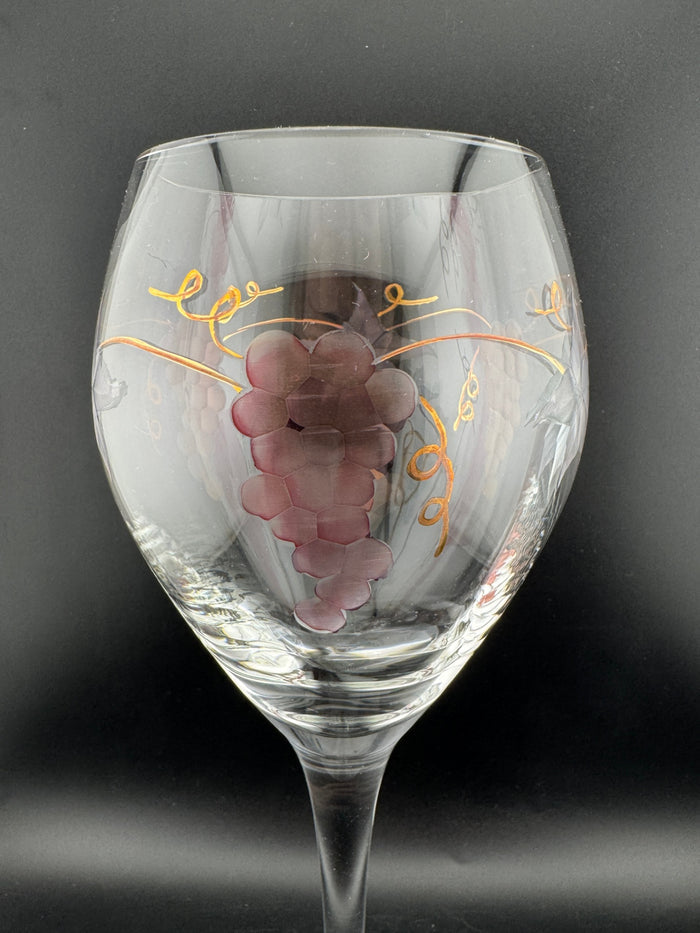 Rosenberg Romanian Crystal Wine Glasses, Pair