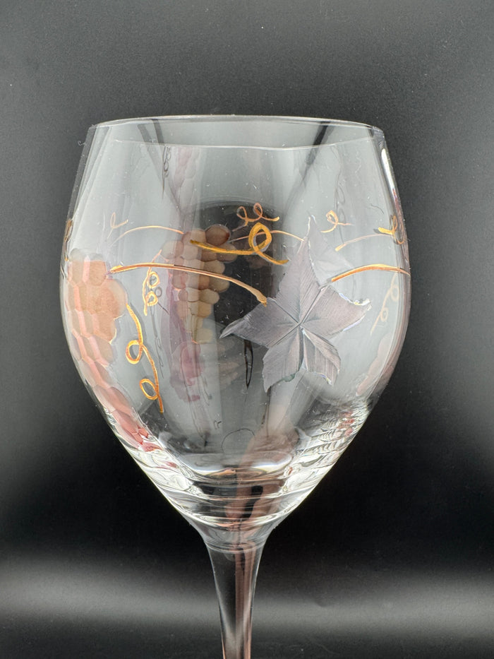Rosenberg Romanian Crystal Wine Glasses, Pair