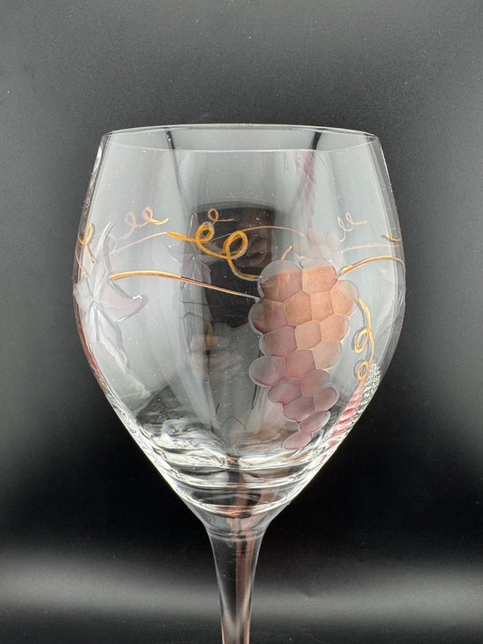 Rosenberg Romanian Crystal Wine Glasses, Pair