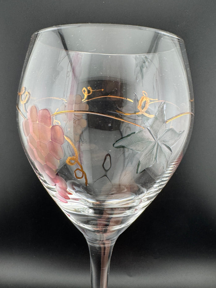 Rosenberg Romanian Crystal Wine Glasses, Pair
