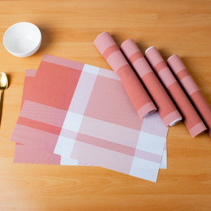 Rosy Pink Table Mats Set | 6 Pcs Tablemat The June Shop