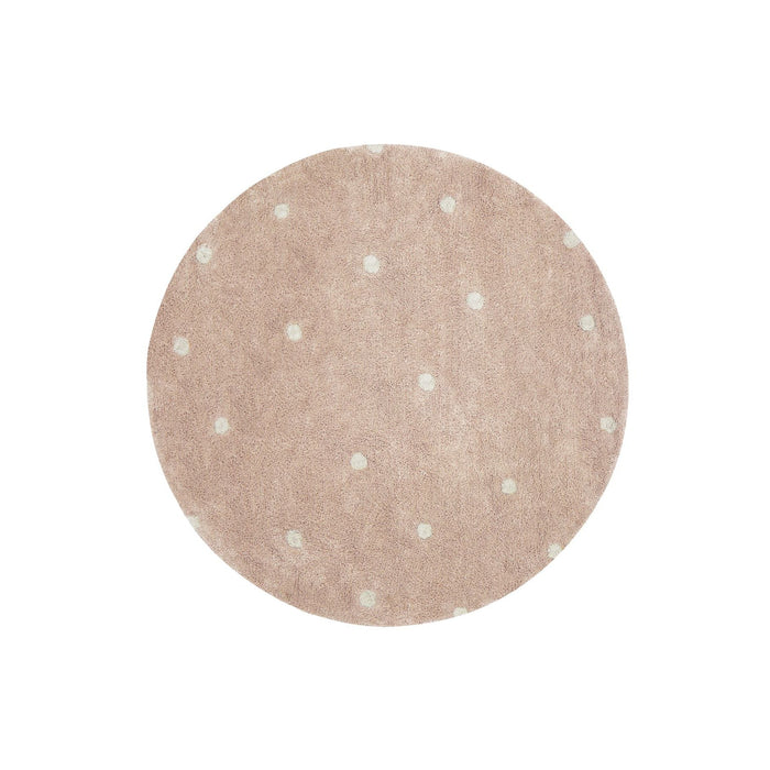 Round Dot Rose Washable Rug - Rugs by Roo