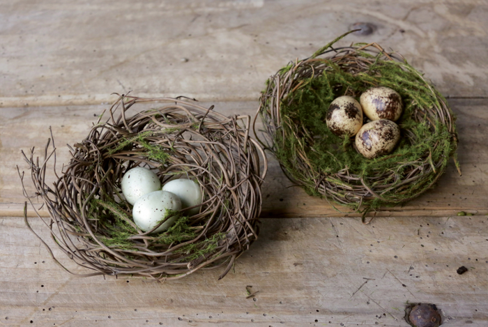 Round Faux Moss Nest Clip - Pine & Moss