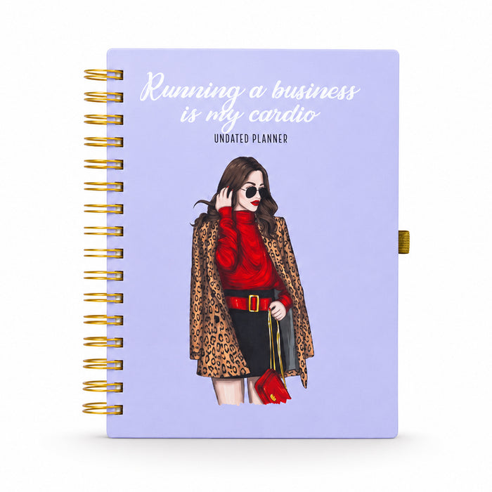 Running a Business Is My Cardio — Brunette Cover Undated Planner