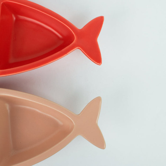 Sectioned Fish Plates Snack Plate June Trading