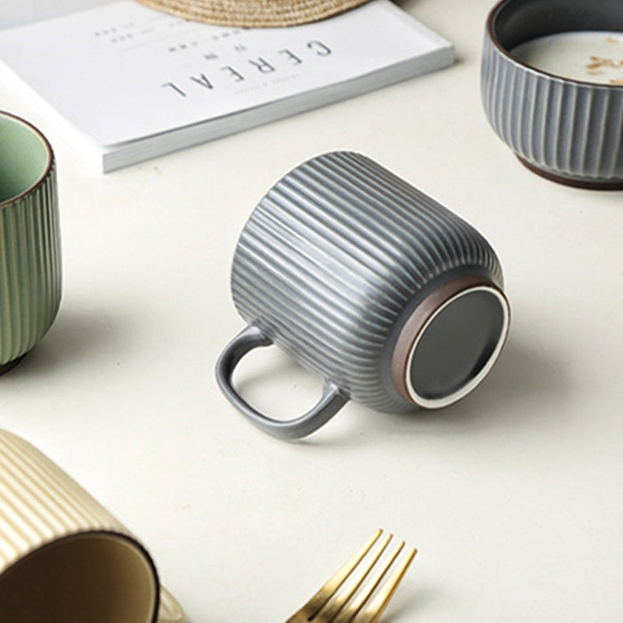 Seraphina Ribbed Coffee Mug Coffee Mugs The June Shop Tall Grey