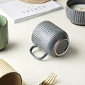 Seraphina Ribbed Coffee Mug Coffee Mugs The June Shop Tall Grey