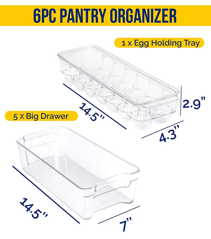 Set of 6 Refrigerator Organizers