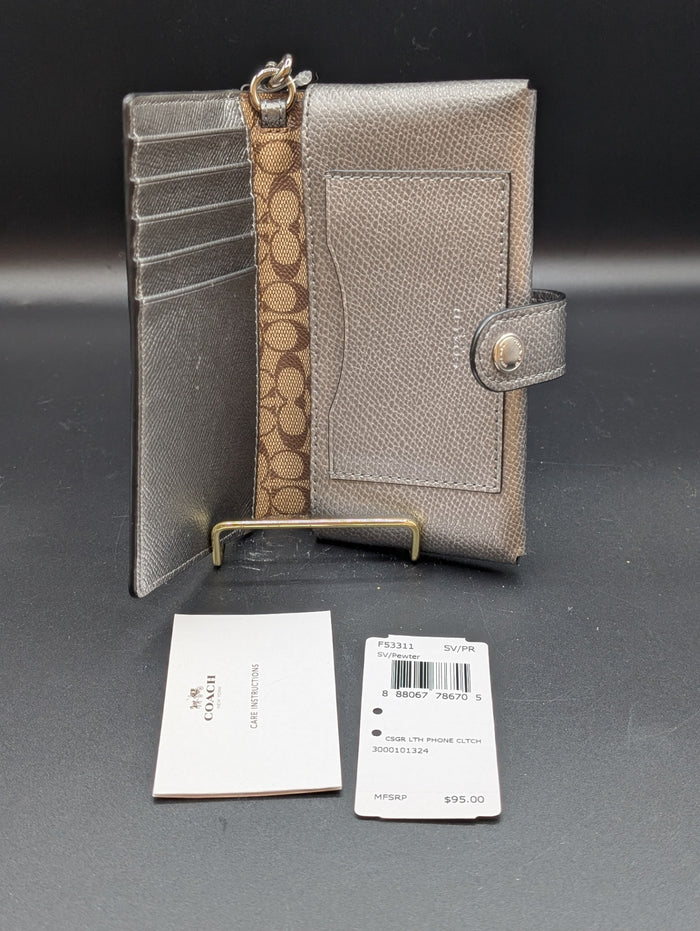 Coach Silver Phone Wallet
