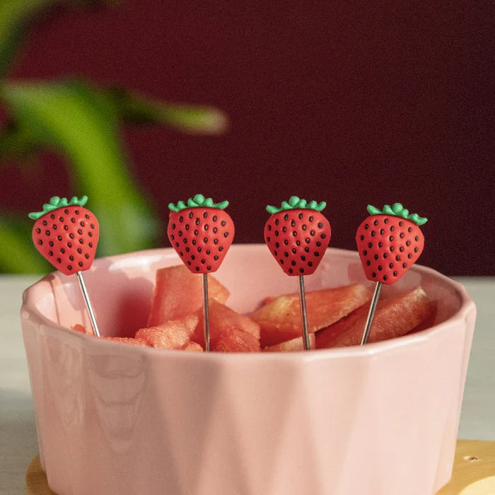 Snack Bowl With Wooden Base & Food Picks Serving Bowls June Trading