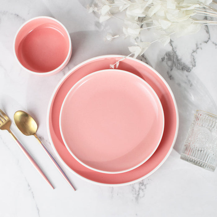 Soft-Hued Pink Earthen Dinner Plate (10 Inches) Dinner Plates June Trading