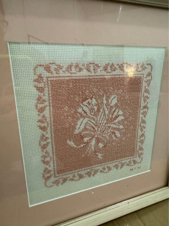 Soft Pink Floral Cross Stitch