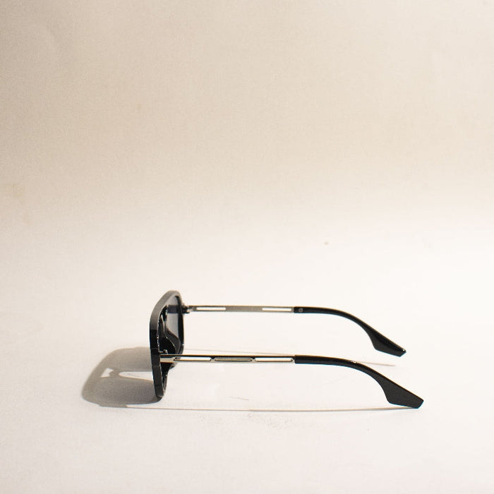 Soigné Flat-Bar Aviator Black Sunglass Eyewear June Trading