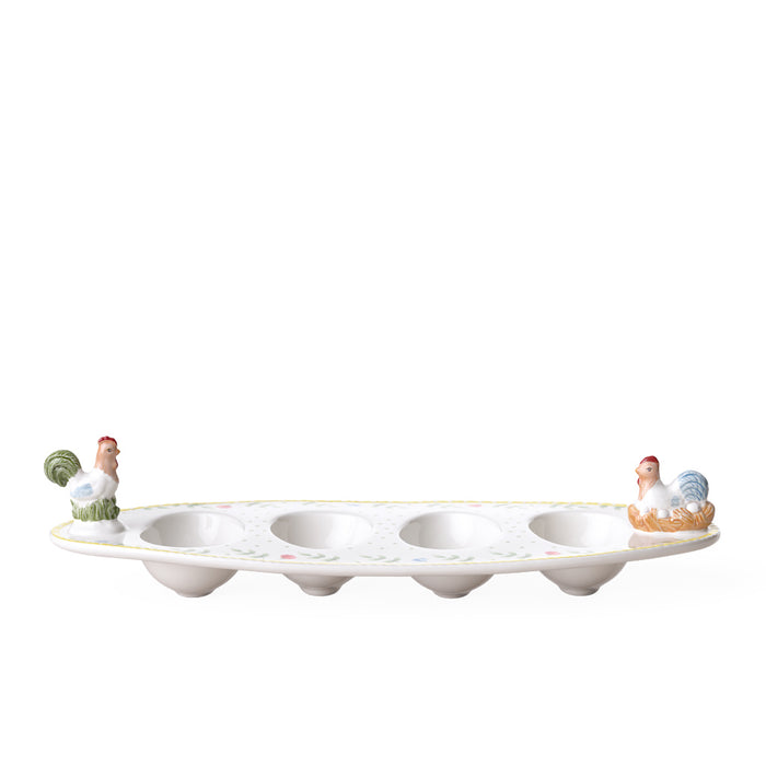 Spring Awakening Egg-Boat Rooster & Hen, 31x12 cm