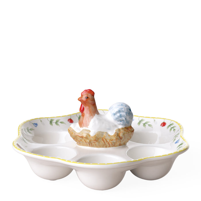 Spring Awakening Egg Plate Rooster & Hen, 20 cm