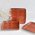 Square Gold Rimmed Rust Orange Dinner Plate Dinner Plates June Trading Single Plate