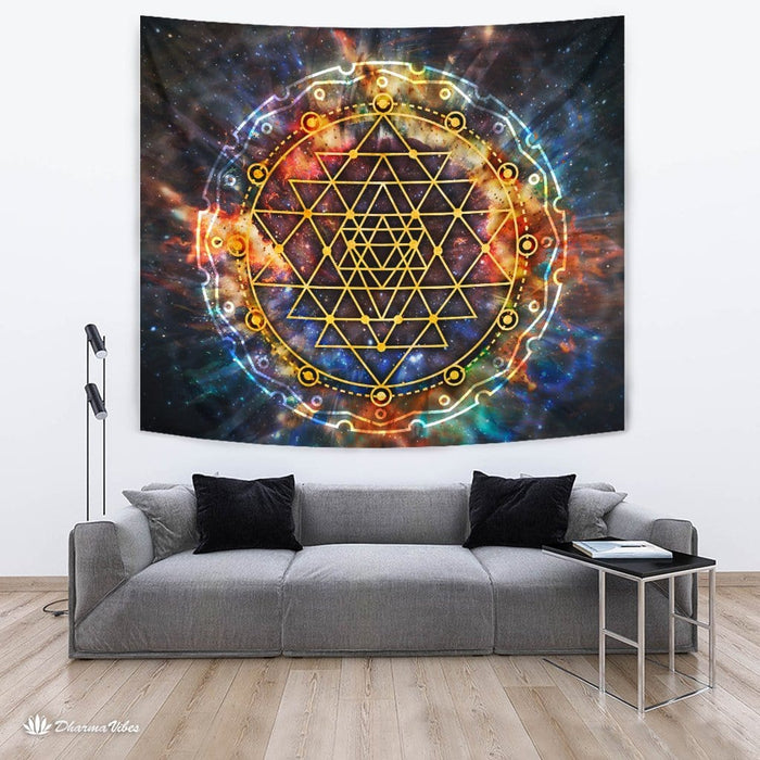 Sri Yantra Galaxy Tapestry by McAshe