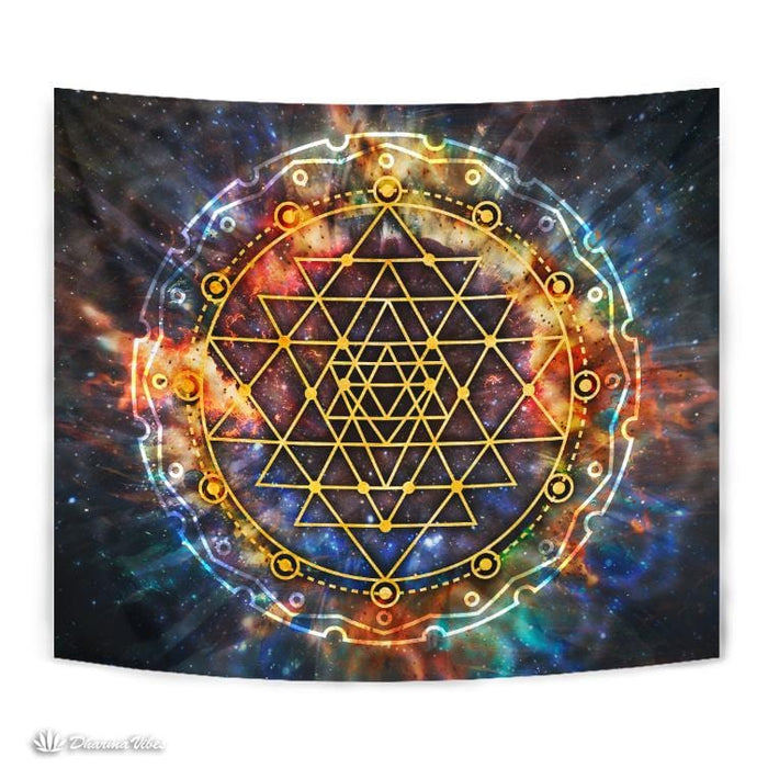 Sri Yantra Galaxy Tapestry by McAshe