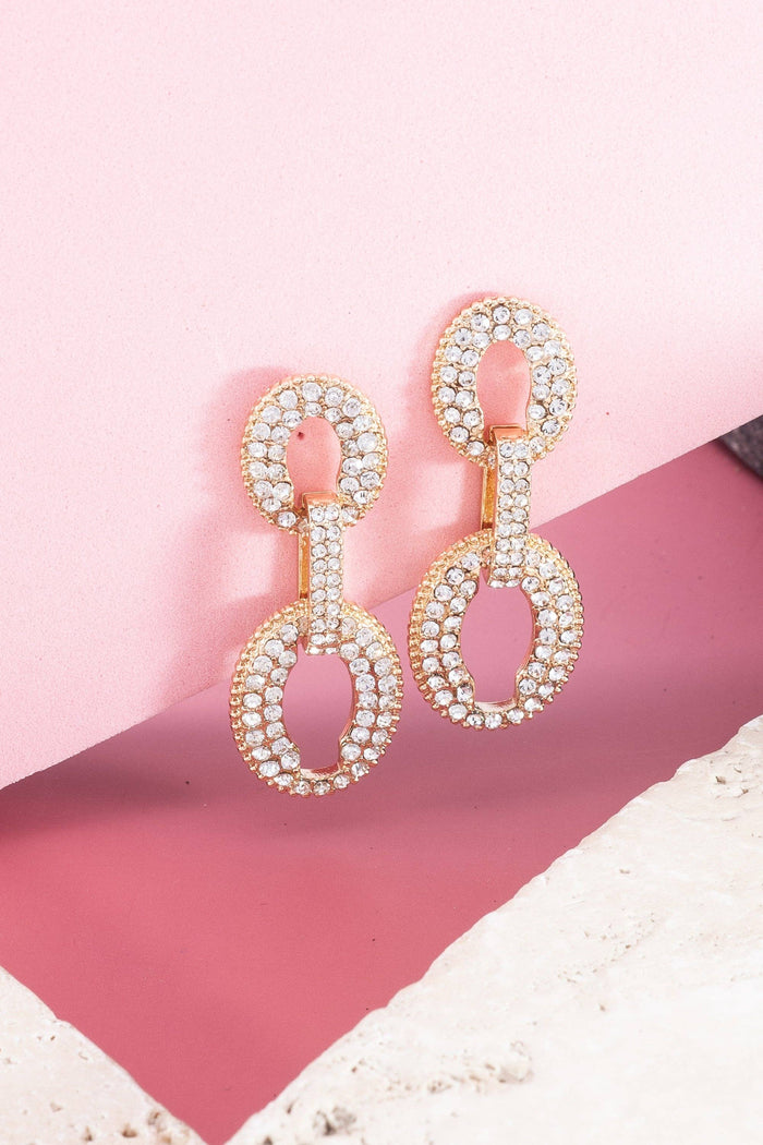 STATEMENT RHINESTONE DROP EARRINGS