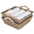 Storage Baskets with Wooden Handles 2-Pack