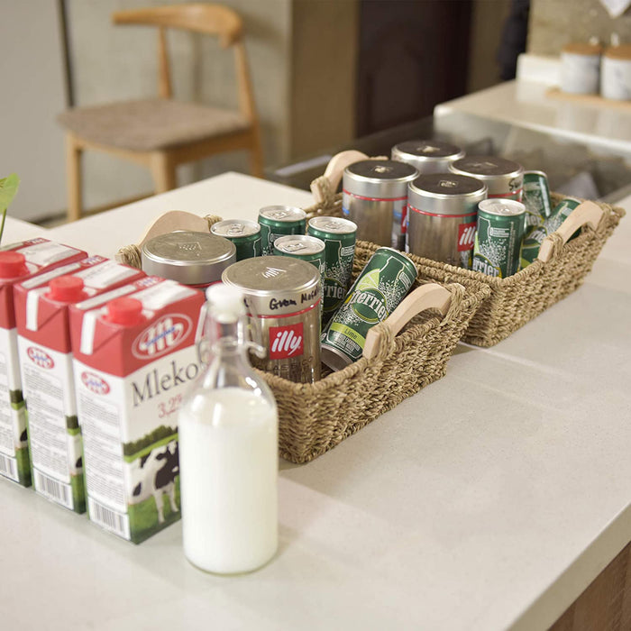 Storage Baskets with Wooden Handles 2-Pack