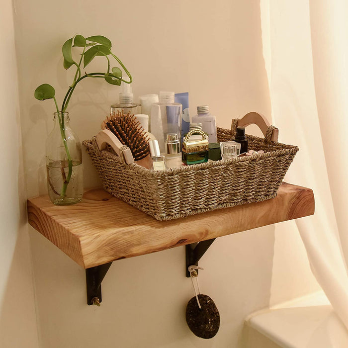 Storage Baskets with Wooden Handles 2-Pack