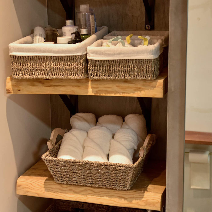 Storage Baskets with Wooden Handles 2-Pack