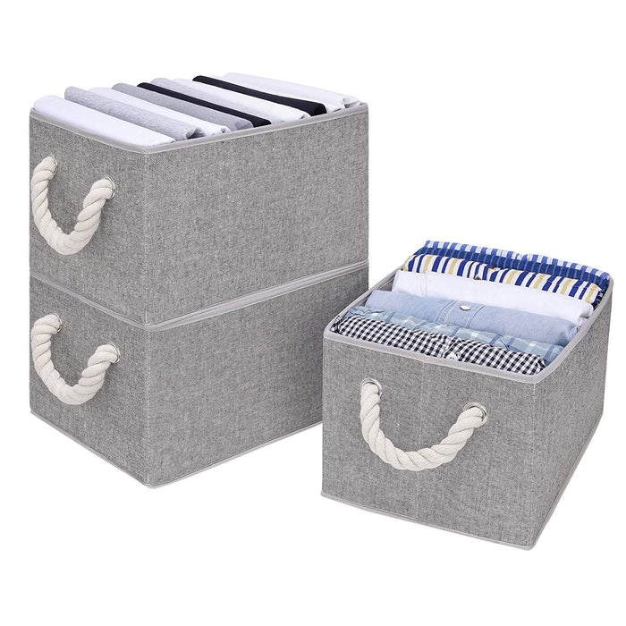Storage Bins with Cotton Rope Handles