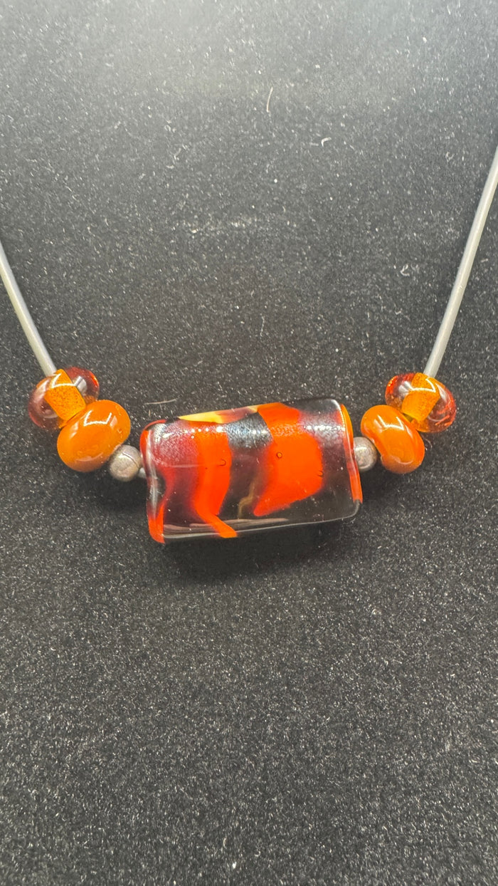 Striped Amber Necklace