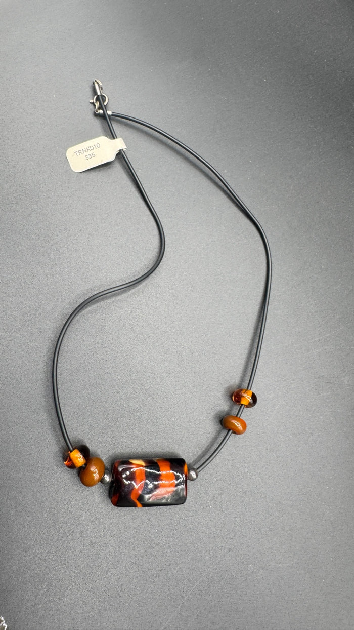Striped Amber Necklace