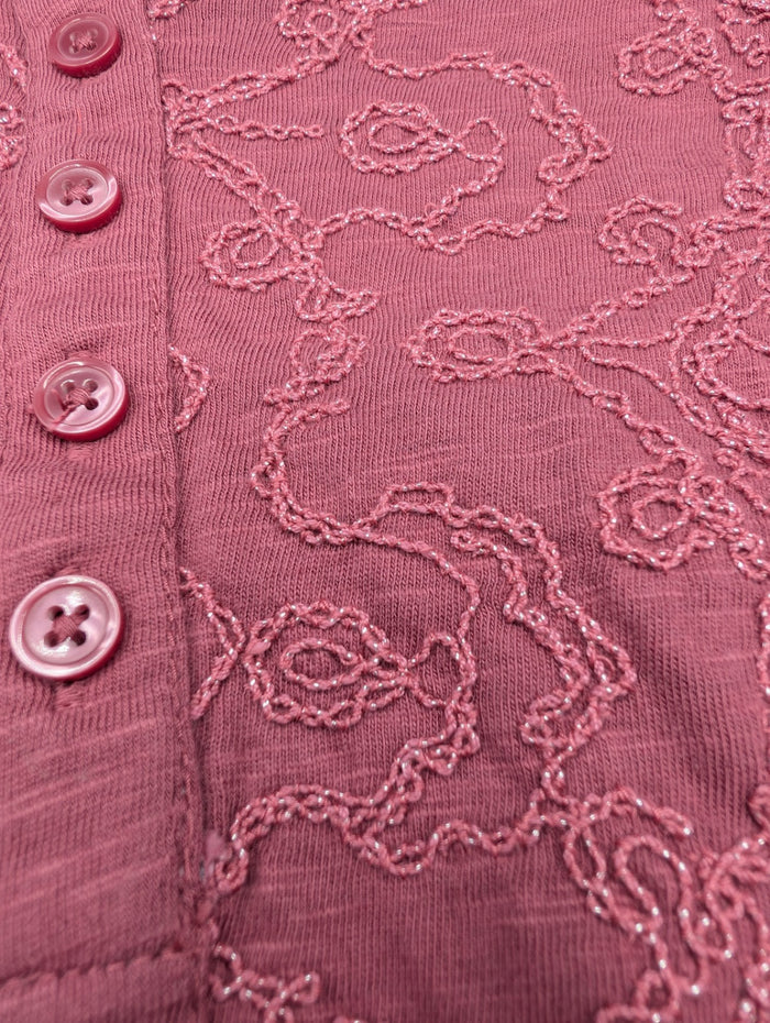 Style & Co. Raspberry Embroidered Shirt
