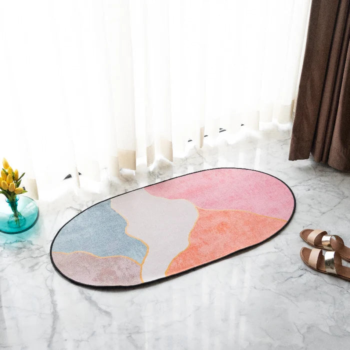 Subtle-Tone Waves Designer Oval Rugs Designer Oval Rugs June Trading