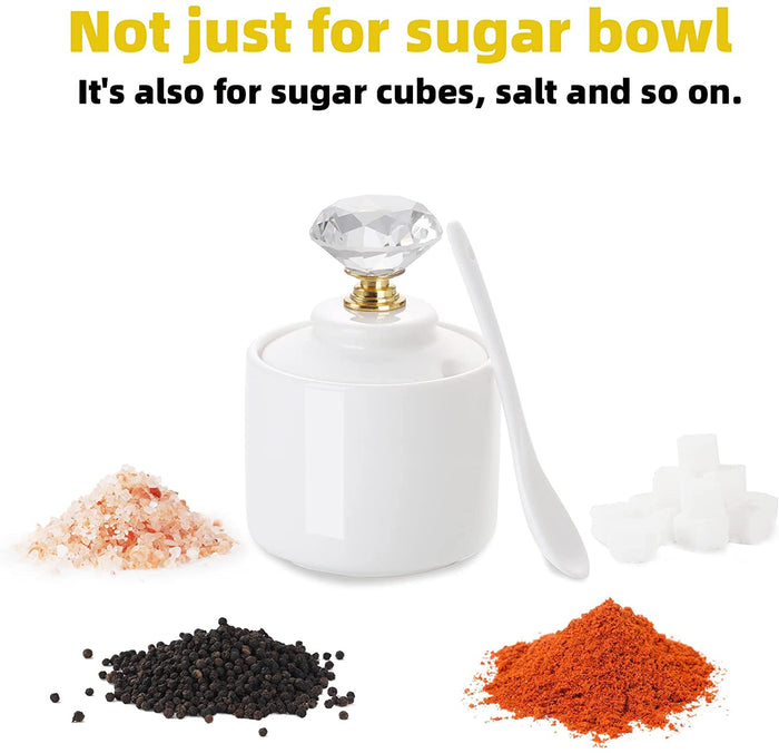 Sugar Bowl with Crystal Lid (GOLD)