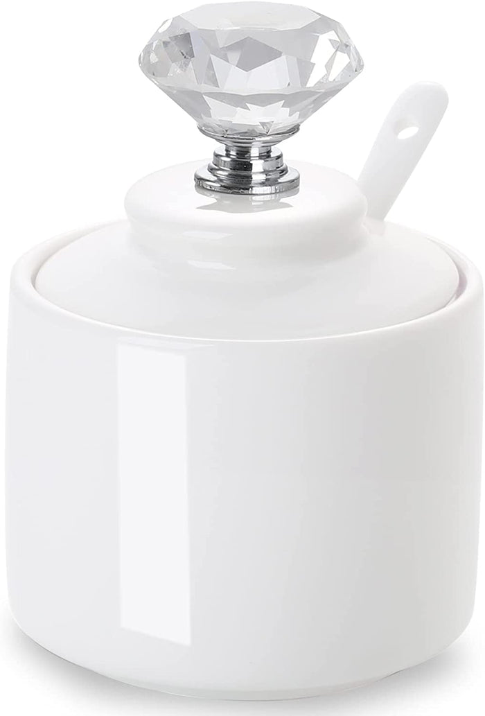Sugar Bowl with Crystal Lid (SILVER)