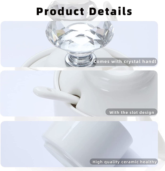 Sugar Bowl with Crystal Lid (SILVER)