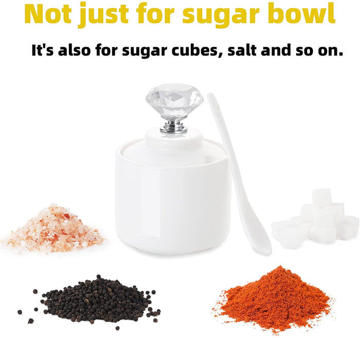 Sugar Bowl with Crystal Lid (SILVER)