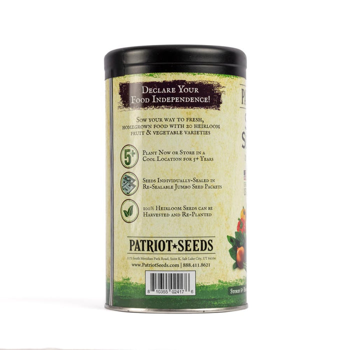 Survival Seed Vault (100% Heirloom, 20 Varieties) by Patriot Seeds