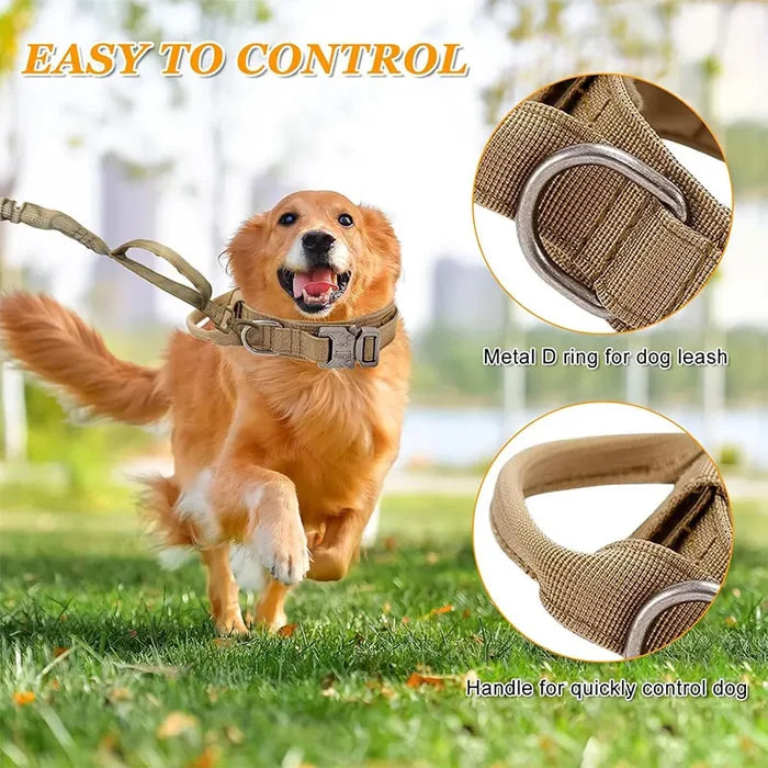 Tactical Dog Collar Heavy Duty Nylon with Control Handle